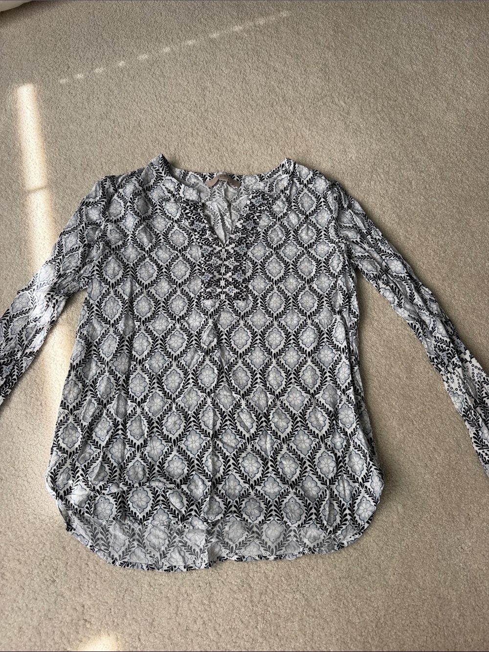 LOFT tile-print blouse- small